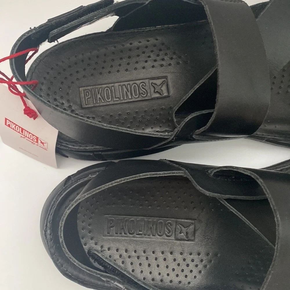 Pikolinos Oropesa M3R-0058 Mens Black Leather Strap Sandals EU 44 US 10.5 -11